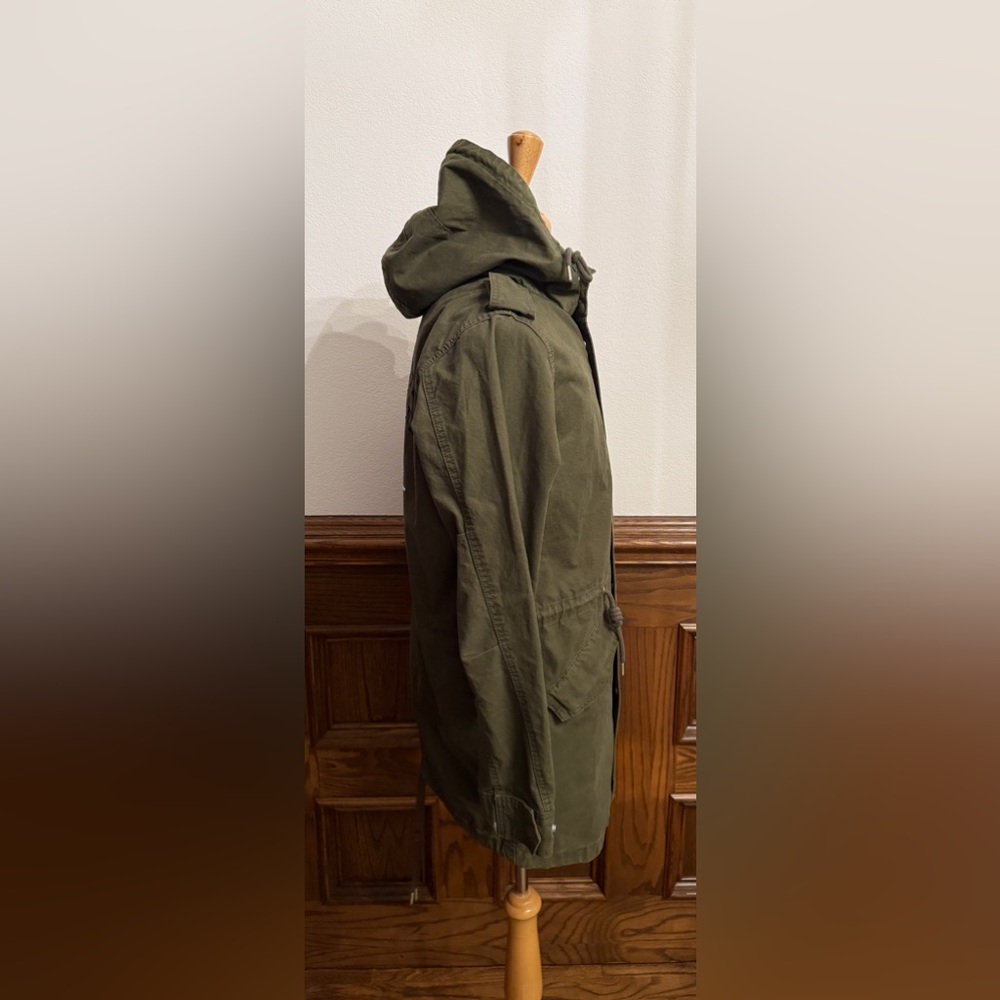 Pull & Bear Men’s Military Style Embroidered  West Blue Jacket Parka M - Picture 5 of 11